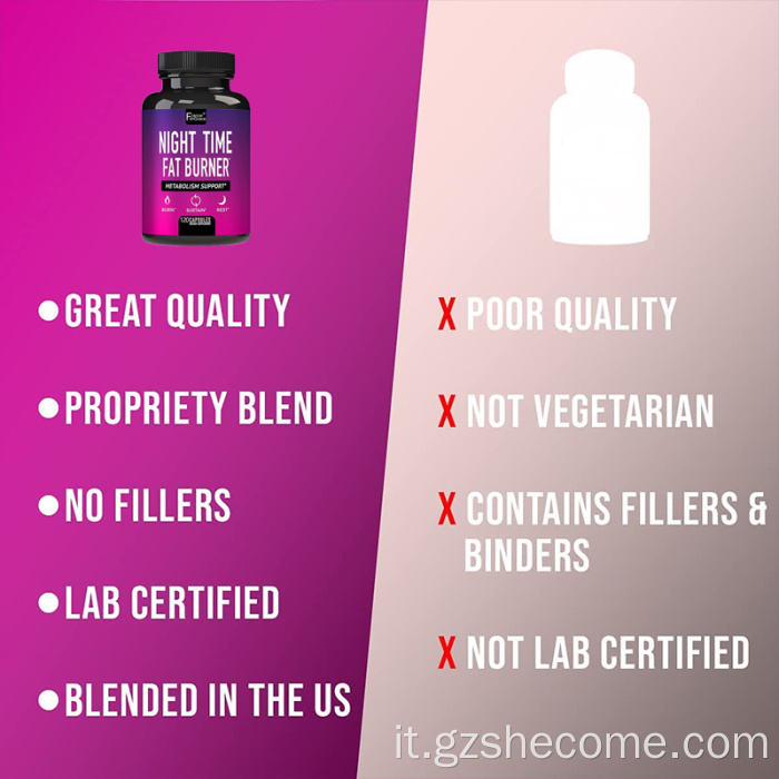 Supplemento di bruciatore grasso notturno per le donne